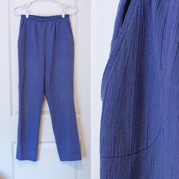 Coastal VTG Blair Pants Periwinkle Textured Crinkle Elastic Waist 10 True Summer - Picture 1 of 9